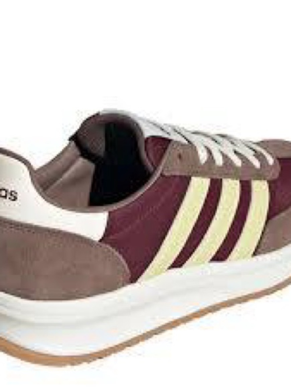 adidas Cloudfoam Sneakers in Burgundy, Taupe & Pale Yellow - Picture 4 of 8
